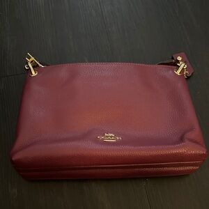 Coach Deep Red Leather Shoulder Bag